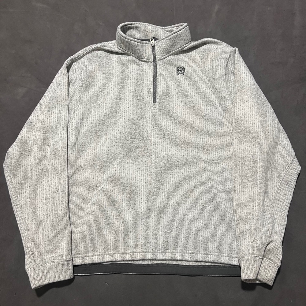 Cinch Sweater Mens 4XL Gray Heathered Fleece 1/4 Zip Pullover Sweatshirt Western